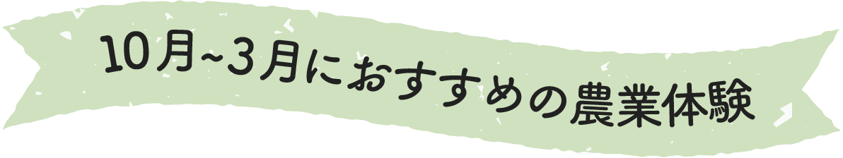 10月~3月のにおすすめの農業体験